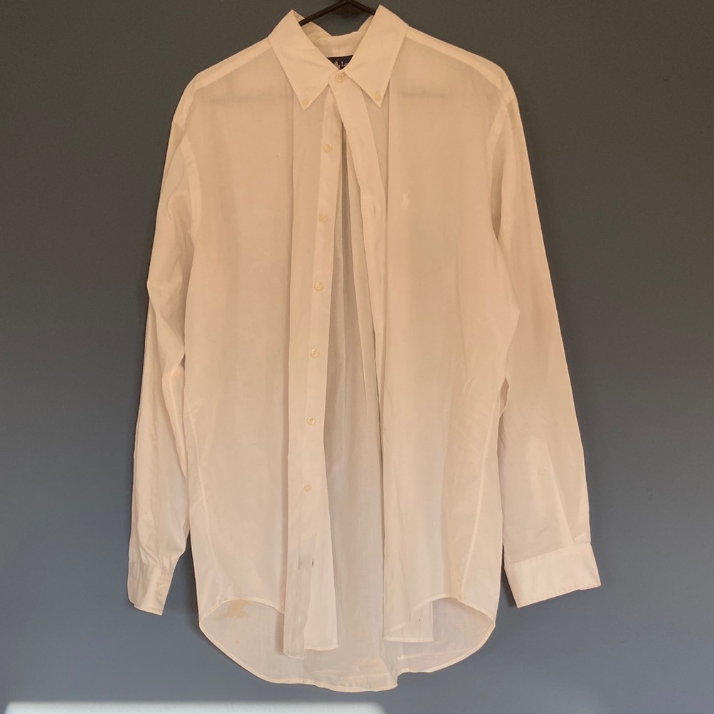 Ralph Lauren White Long-Sleeve Dress Shirt